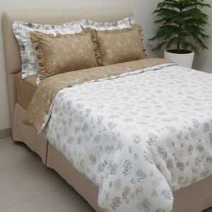 سرویس روتختی کتان ابریشم دو نفره مناسب تخت 160 (6 تکه)